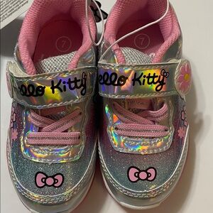 Hello Kitty NEW w tags beautiful silver & pink shoes Sz. 7 w lite up heels